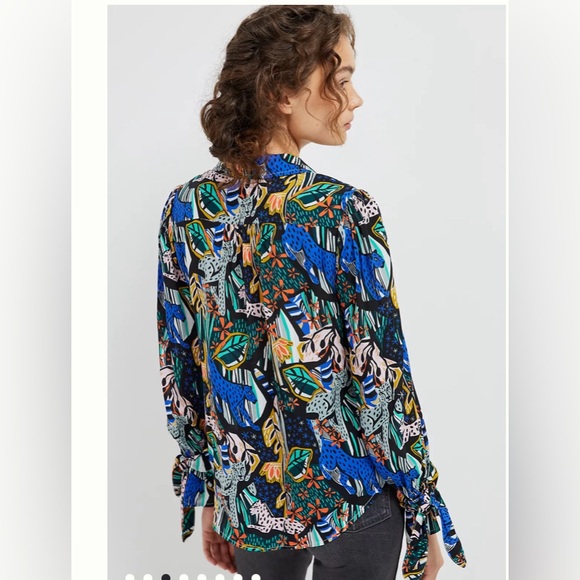 ANTHROPOLOGIE Maeve Masha Volnova Carmiel Buttondown Top sz 2 - Picture 4 of 9